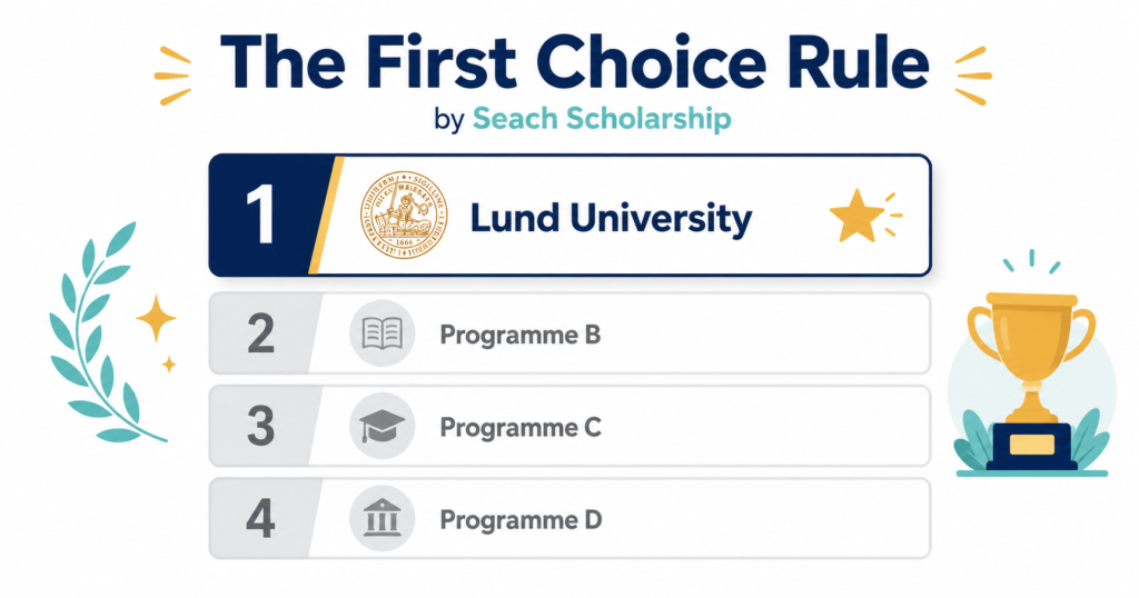 Lund University Global Scholarship first choice rule