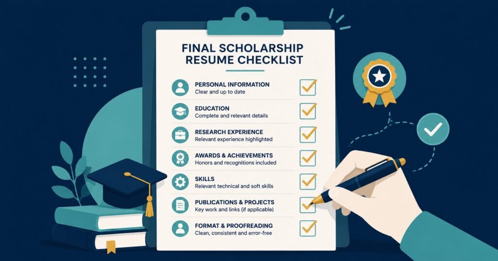 How to Build a Scholarship Resume / Academic CV Scholarship resume final checklist