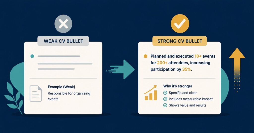 How to Build a Scholarship Resume / Academic CV Weak versus strong scholarship resume achievement statements